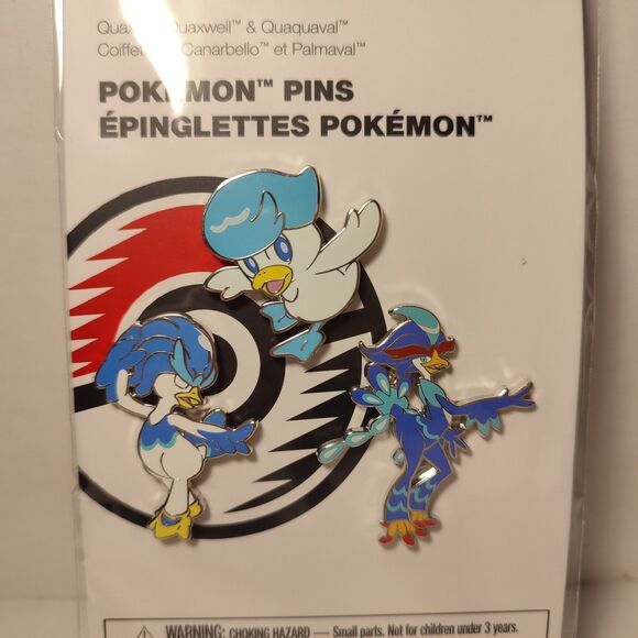 Pokemon TCG Quaxly Quaxwell & Quaquaval Enamel Pins Set Official Nintendo Badges - Picture 1 of 6